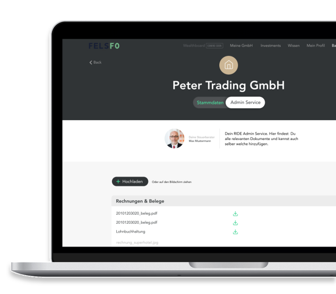 GmbH Admin Dashboard
